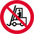 Znak: Zakaz ruchu urzdze do transportu poziomego.