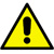 Znak: Oglny znak ostrzegawczy (ostrzeenie, ryzyko niebezpieczestwa).