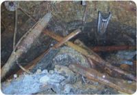 Zniszczony chodnik w kopalni Borynia